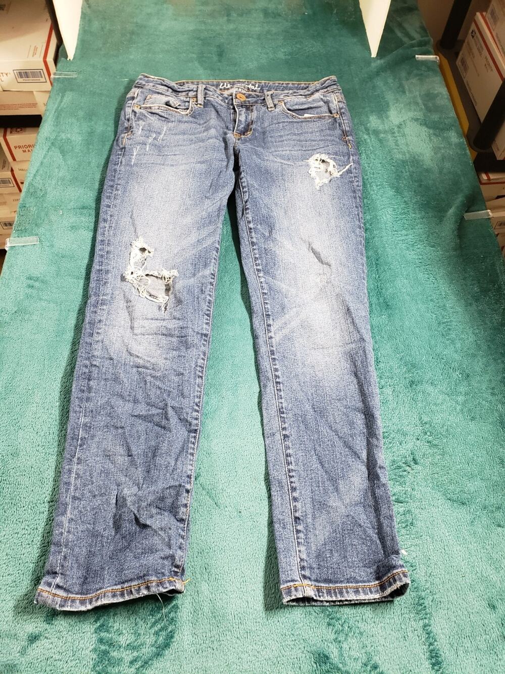 Aeropostale Jeans Size 6 Women Blue Pants Stretch Mid Rise Bayla Skinny Crop